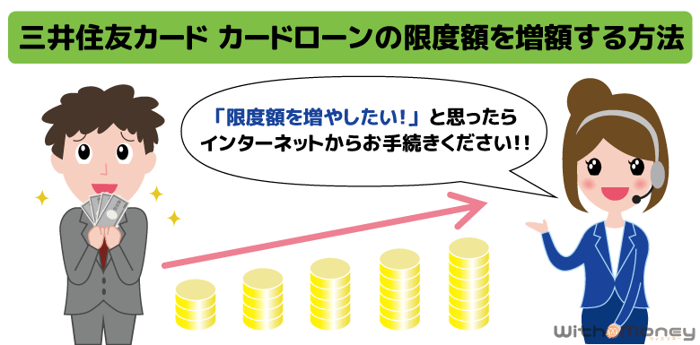 三井住友カード カードローンの限度額を増額する方法
